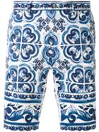 Dolce & Gabbana - Paisley Printed Shorts - Men - Cotton/spandex/elastane - 50, Blue, Cotton/spandex/elastane