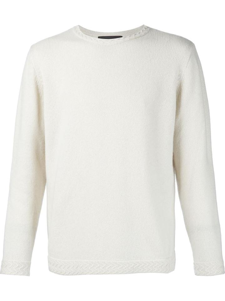 The Elder Statesman Chevron Trim Jumper