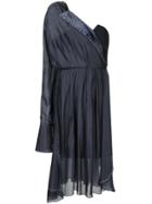 Juan Hernandez Daels Asymmetric Stitch Detail Dress - Blue
