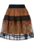 Alberta Ferretti Mini Skirt With Lace Panel