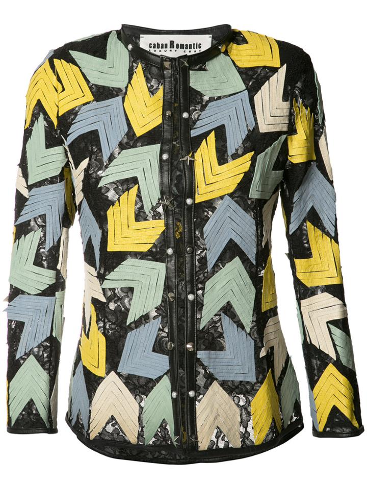 Caban Romantic Arrow Short Jacket - Black