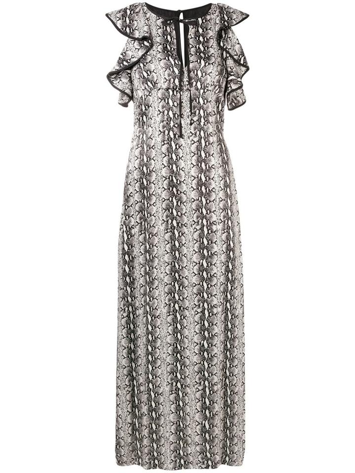 Alexa Chung Printed Maxi Dress - Black