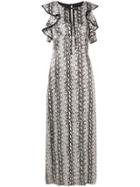 Alexa Chung Printed Maxi Dress - Black