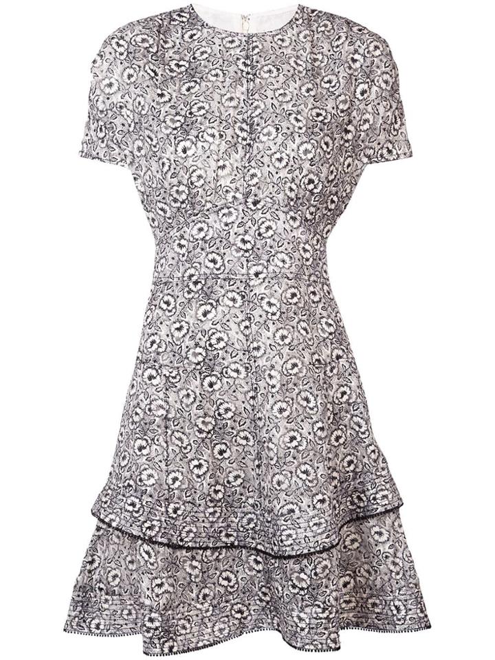 Derek Lam 10 Crosby Floral Print Silk-blend Jacquard Dress - White