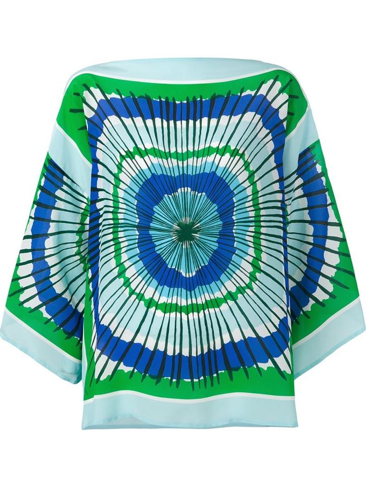 P.a.r.o.s.h. Hand Paint Effect Blouse, Women's, Size: Small, Blue, Silk