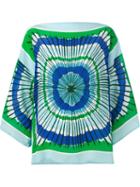 P.a.r.o.s.h. Hand Paint Effect Blouse, Women's, Size: Small, Blue, Silk