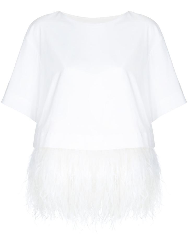 Le Ciel Bleu - Feather Top - Women - Cotton/feather - 36, White, Cotton/feather