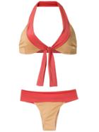 Brigitte Lace Up Bikini Set - Multicolour