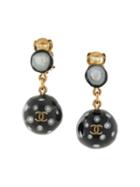 Chanel Pre-owned 1998 Swinging Dotted Earrings - Black