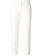 Msgm Cropped Straight Leg Trousers - White