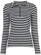 Marc Cain Striped Roll Neck Top - Black