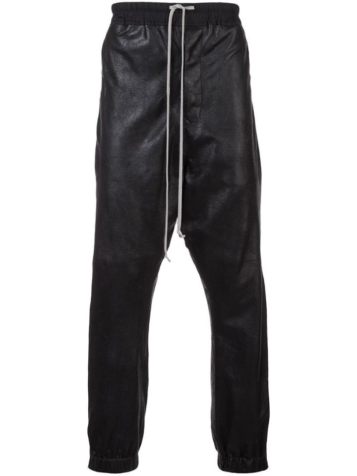 Rick Owens Elasticated Drawstring Track Pants - Black