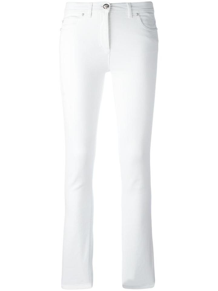 Versace Studded Medusa Skinny Jeans, Women's, Size: 27, White, Cotton/spandex/elastane