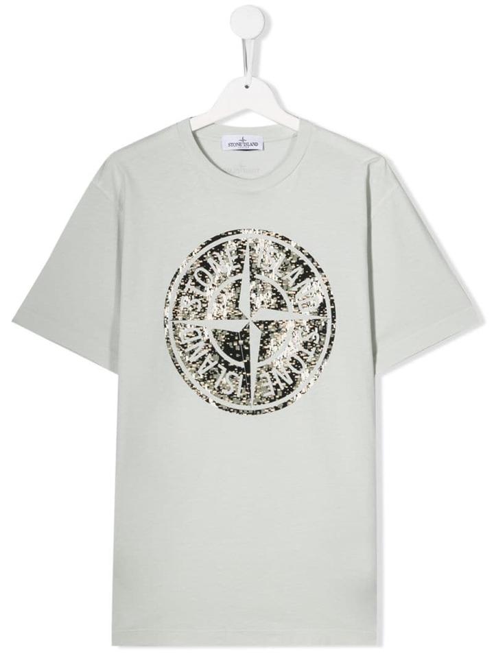Stone Island Junior Teen Logo T-shirt - Neutrals