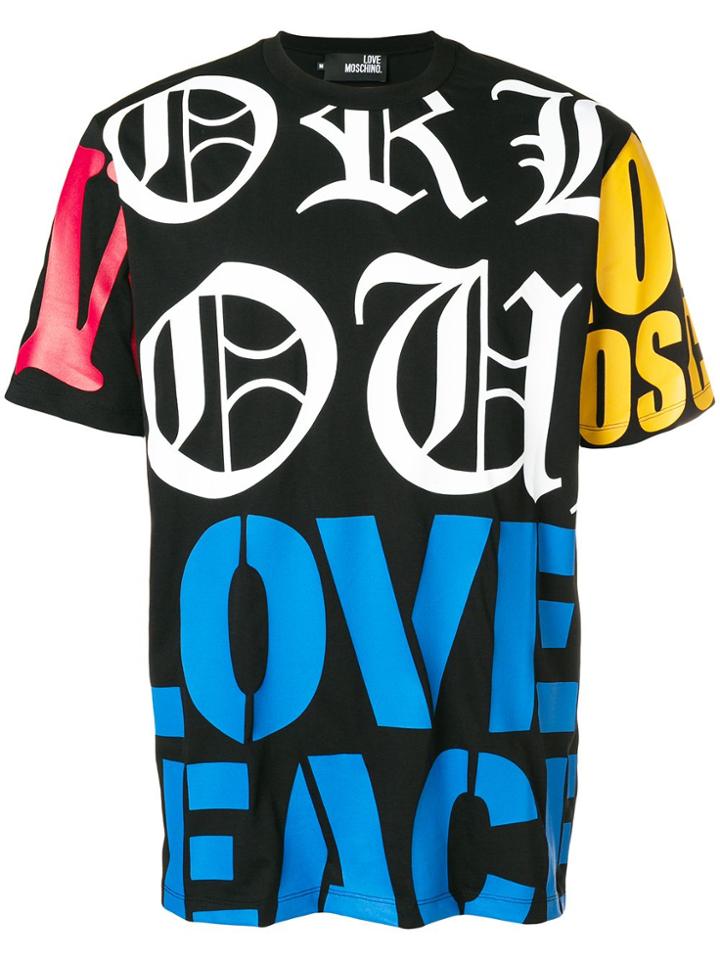 Love Moschino Logo Colour-block T-shirt - Black