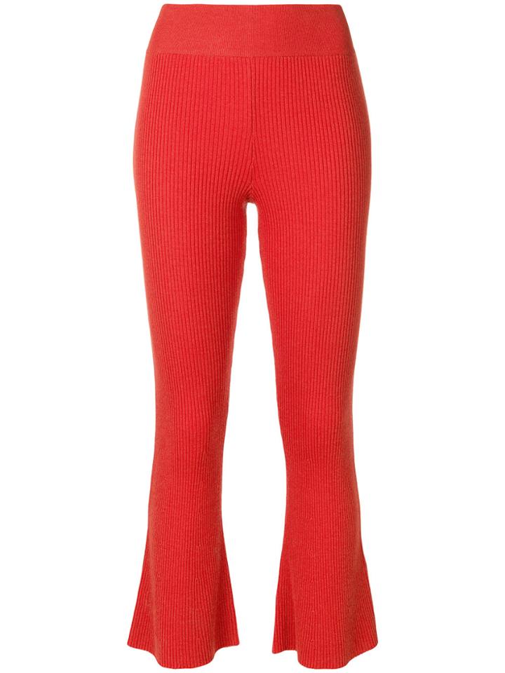 Cashmere In Love Tilly Ribbed Trousers - Yellow & Orange