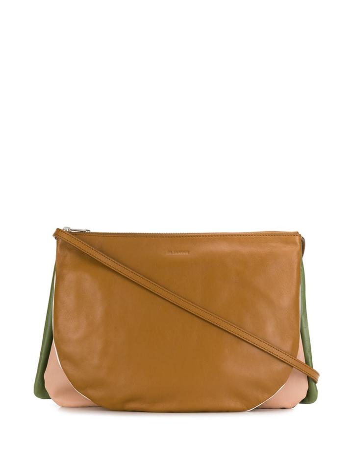 Jil Sander Layered Colour Block Crossbody Bag - Brown