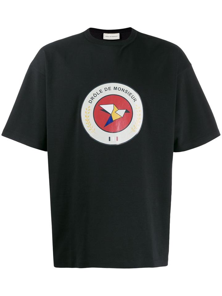Drôle De Monsieur Logo Print T-shirt - Black