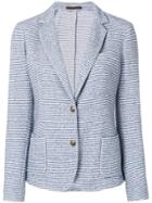 Eleventy Striped Button Jacket - Blue
