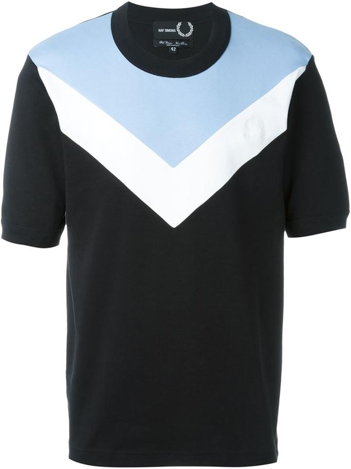 Raf Simons - Fred Perry Colour Block Abstract Print T-shirt