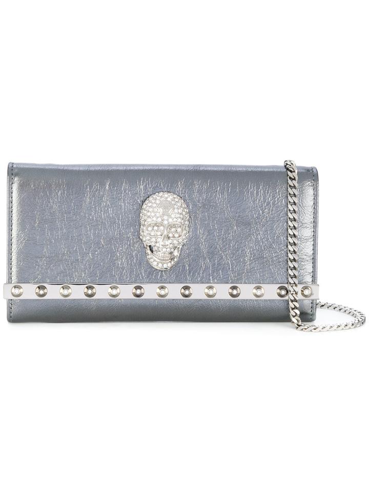 Philipp Plein Skull Clutch - Metallic