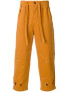 Paura Paint Splatter Trousers - Yellow & Orange