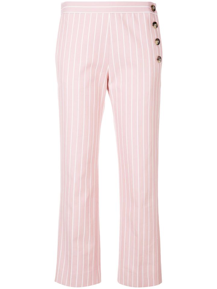Victoria Victoria Beckham Pinstripe Cropped Trousers - Pink & Purple