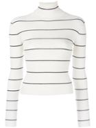 Theory Striped Cropped Sweater - Nude & Neutrals