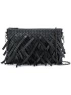 Bottega Veneta Fringe Shoulder Bag - Black