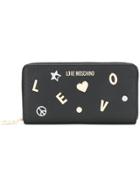 Love Moschino Embellished Continental Wallet - Black