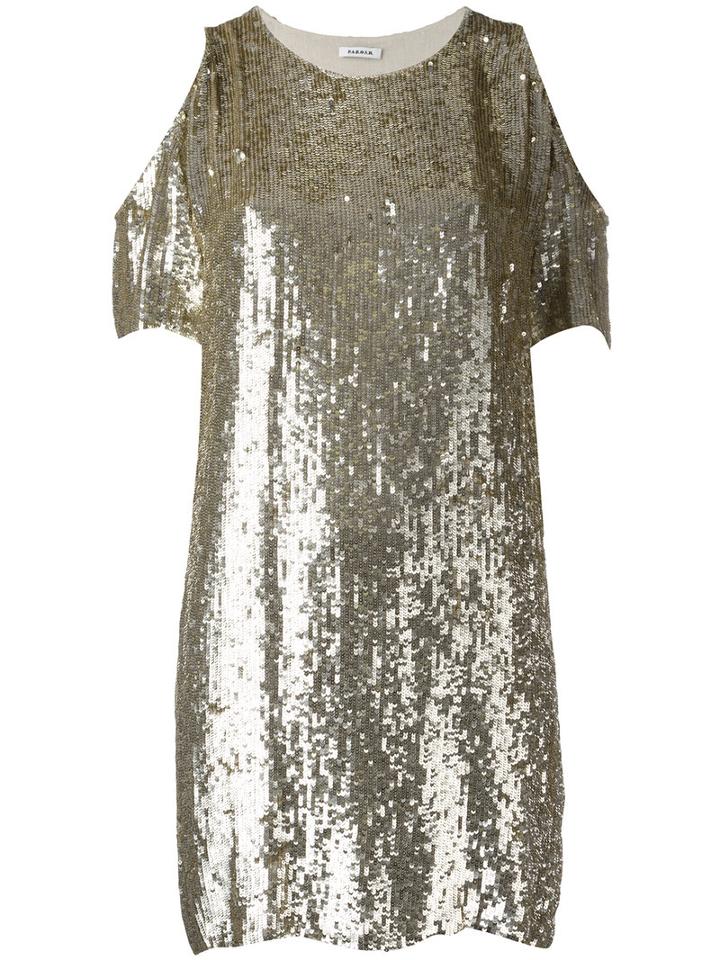P.a.r.o.s.h. Gughi Sequined Dress, Women's, Size: Medium, Grey, Viscose/pvc