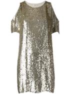 P.a.r.o.s.h. Gughi Sequined Dress, Women's, Size: Medium, Grey, Viscose/pvc