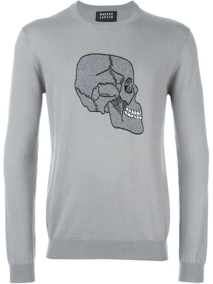 Markus Lupfer Intarsia Skull Sweater