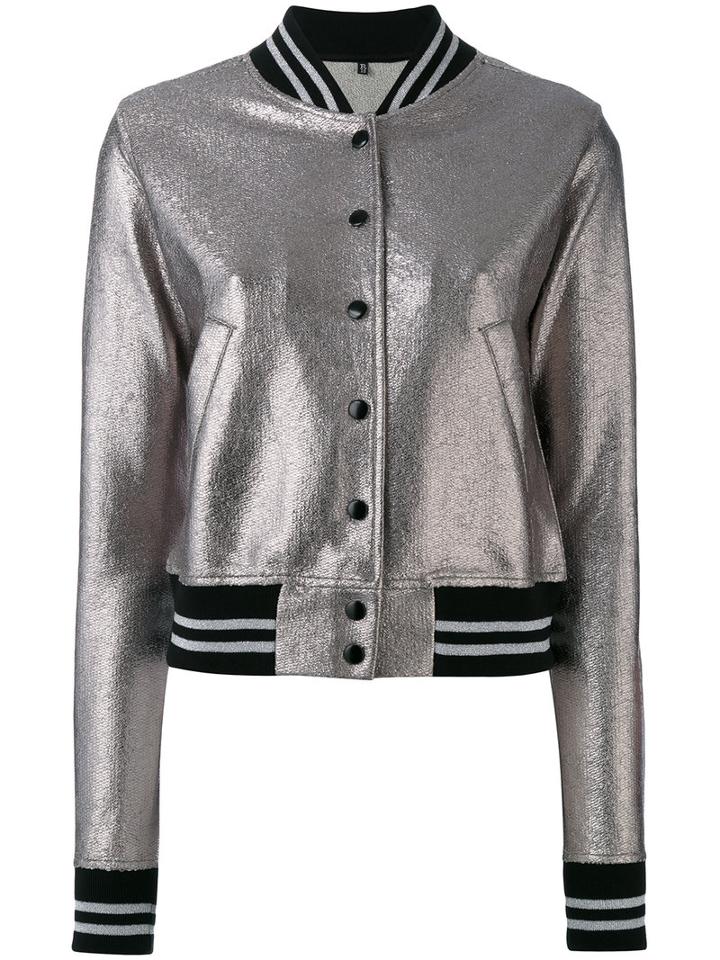 R13 - Buttoned Bomber Jacket - Women - Cotton/polyester - S, Grey, Cotton/polyester