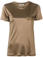 Max Mara Embroidered Logo T-shirt - Neutrals