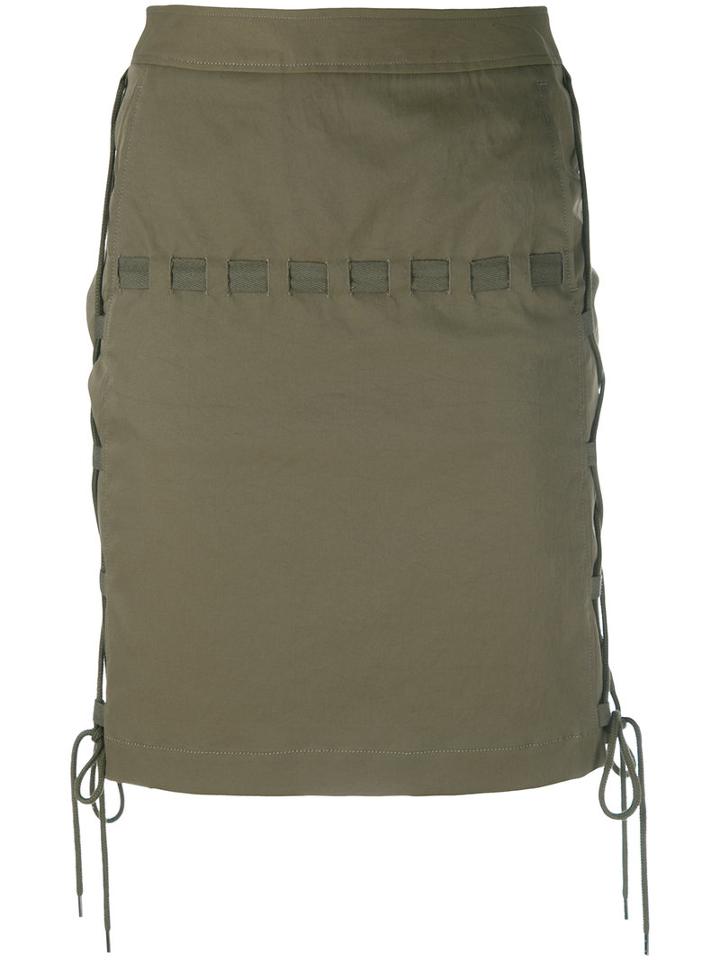 Chalayan - Corded Mini Skirt - Women - Cotton/cupro - S, Women's, Green, Cotton/cupro