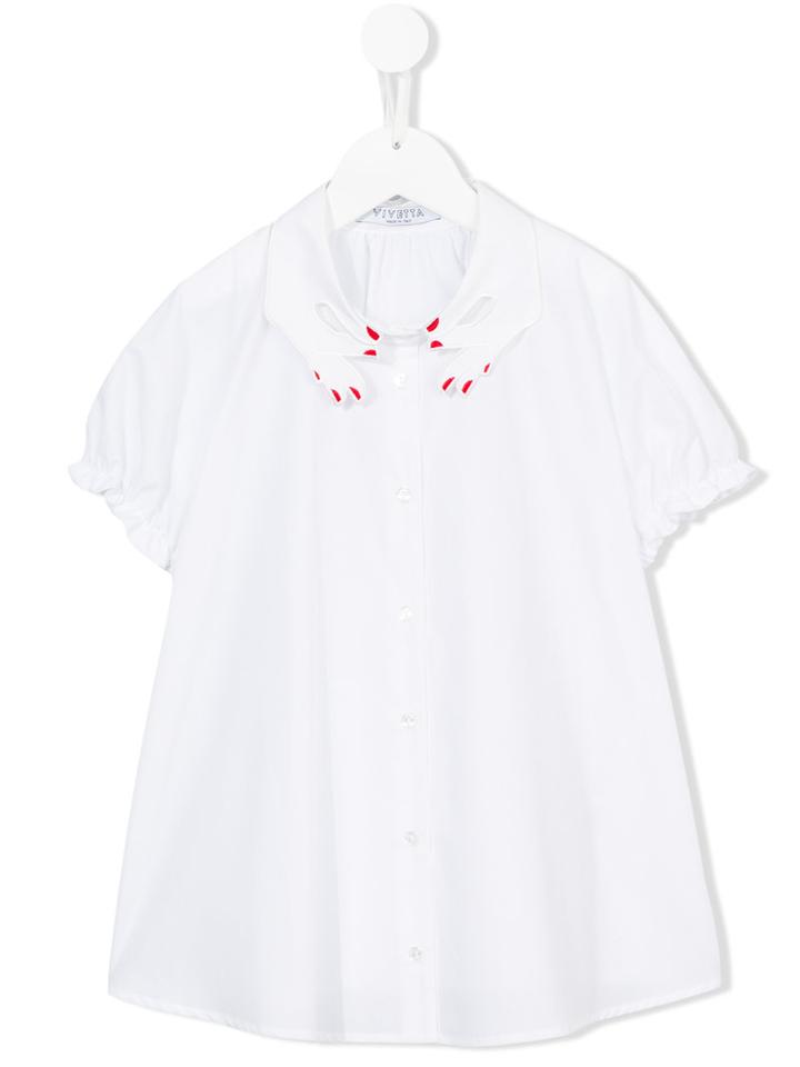 Vivetta Kids Pettirosso Shirt, Girl's, Size: 14 Yrs, White