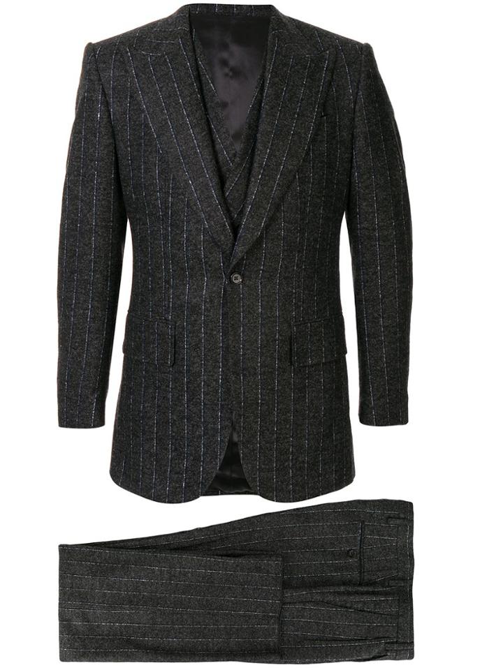 Dolce & Gabbana Pin Stripe Three Piece Suit - Grey