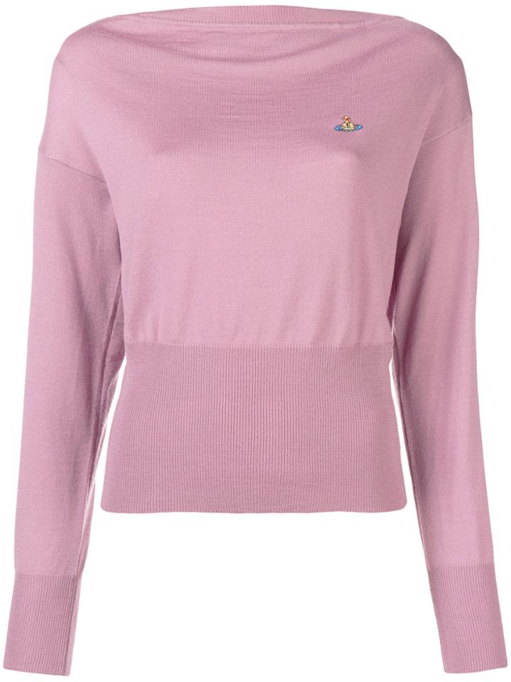 Vivienne Westwood Slash Neck Sweater - Pink & Purple