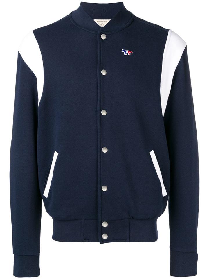 Maison Kitsuné Two-tone Bomber Jacket - Blue