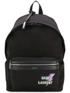 Saint Laurent Logo Print Backpack - Black