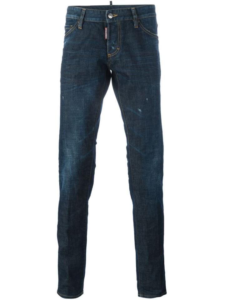Dsquared2 'slim' Jeans, Men's, Size: 54, Blue, Cotton/spandex/elastane/polyester/calf Leather