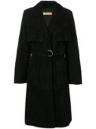 Yves Salomon Belted Midi Coat - Black