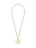 Chanel Vintage Cc Heart Motif Pendant Necklace - Metallic