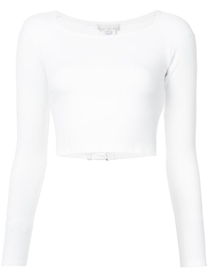 Fleur Du Mal Cropped Fitted Sweater - White