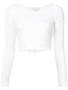 Fleur Du Mal Cropped Fitted Sweater - White