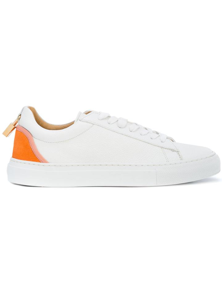 Buscemi Contrast-panel Lace-up Sneakers - White