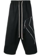 Rick Owens Geometric Shape Long Shorts - Black