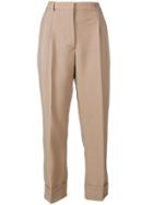 Prada Turn-up Tailored Trousers - Neutrals