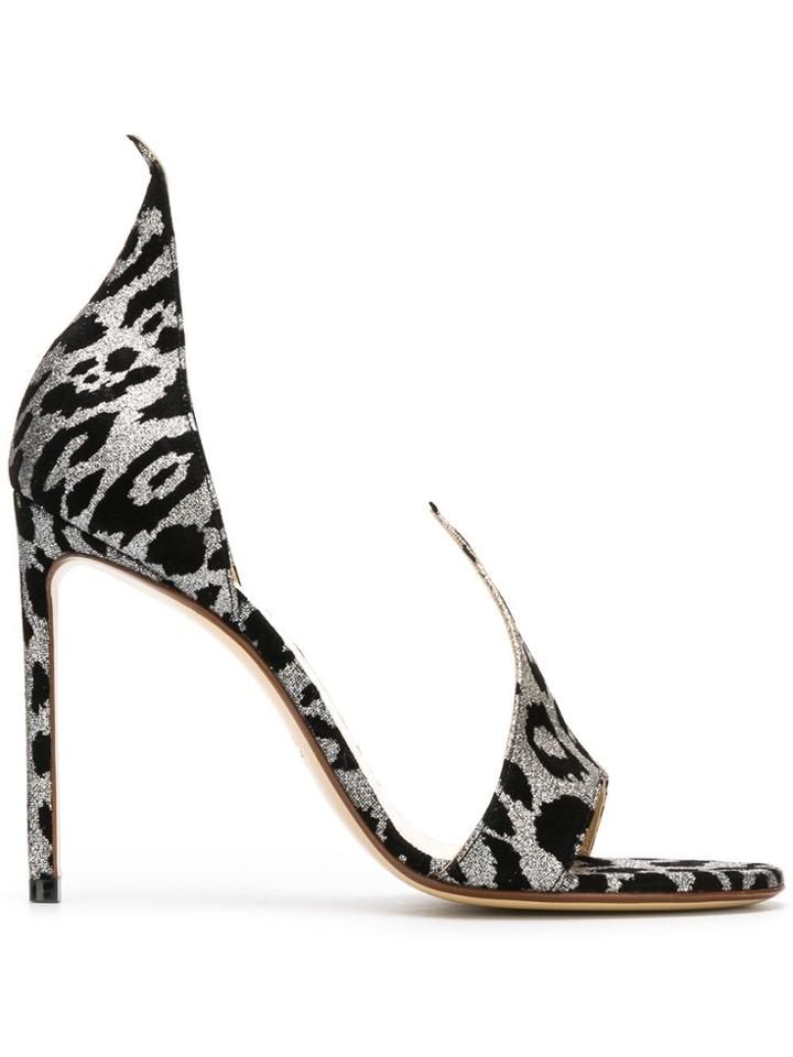 Francesco Russo Metallic Leopard Print Sandals